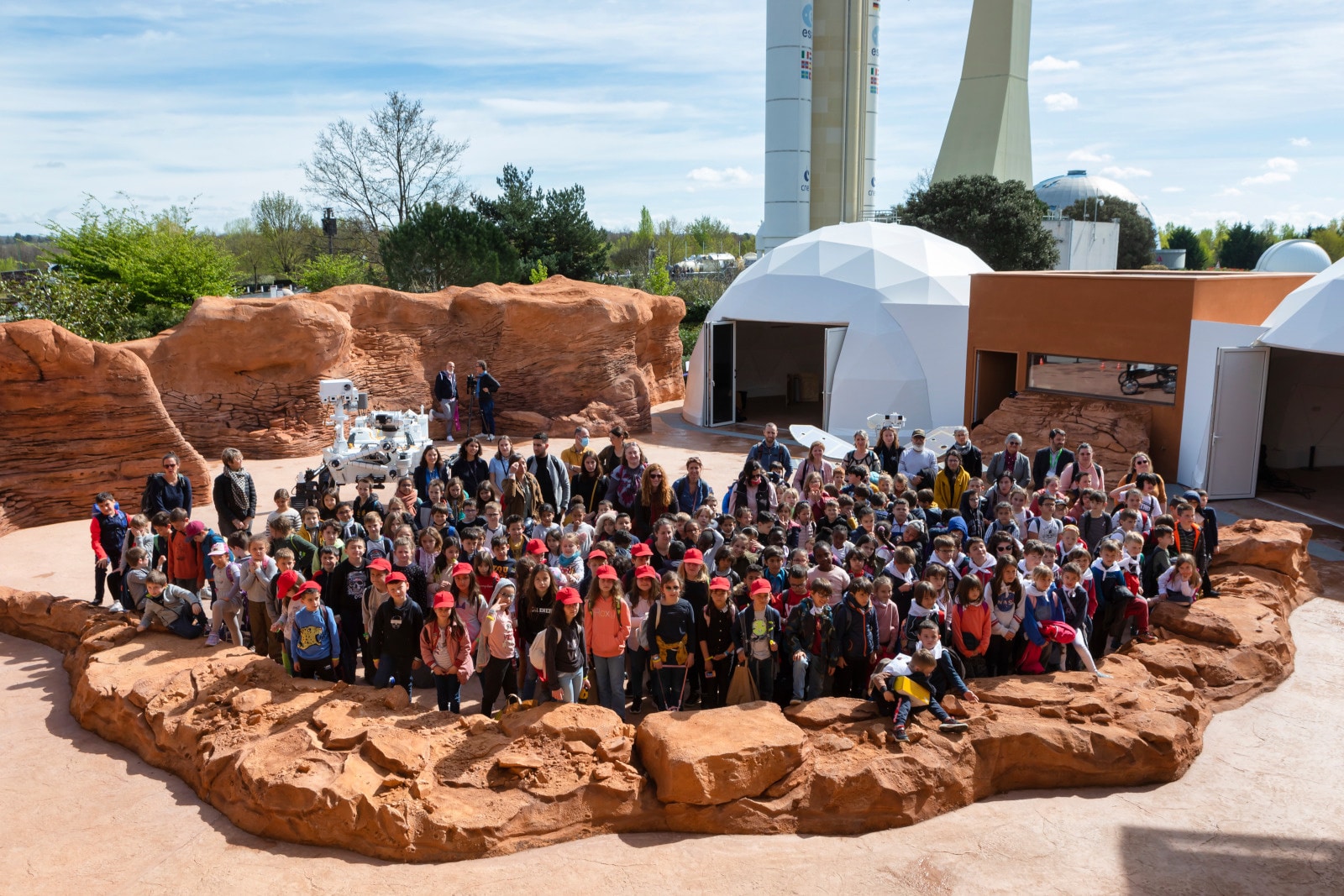 photo d'équipe sur le terrain martien